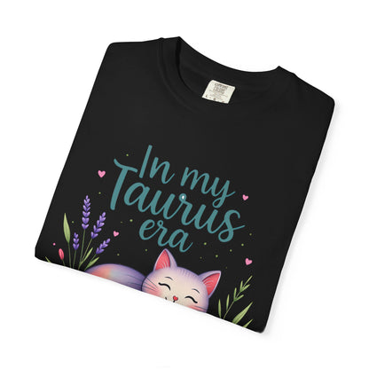 In My Taurus Era – Colorful Zodiac Cat Tee
