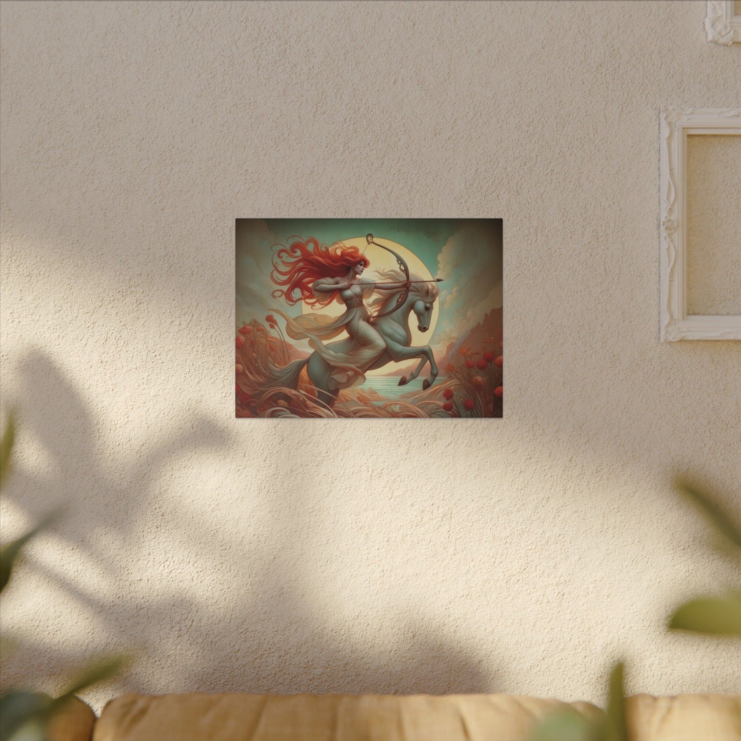 Firehorse Archer - Sagittarius Goddess | Art Nouveau Canvas Wall Art