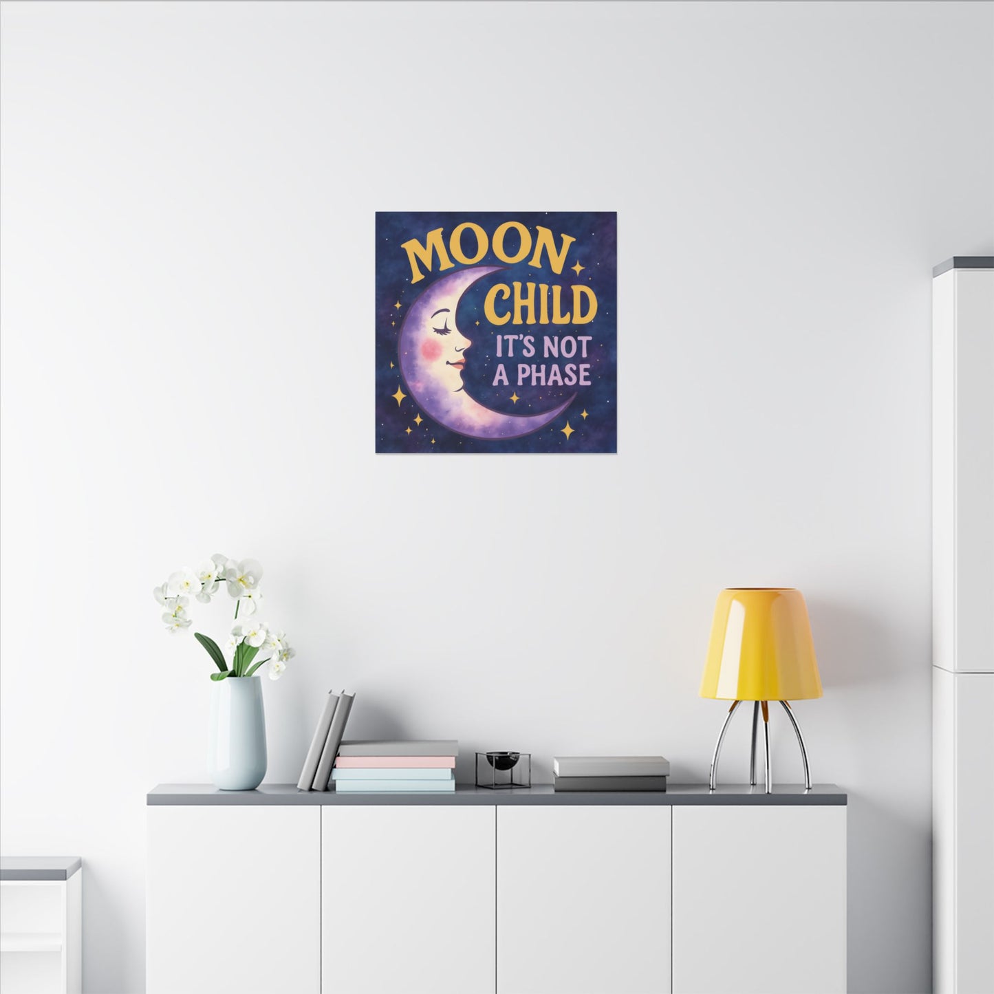 Moon Child Wall Art – “It’s Not a Phase” Celestial Canvas Print