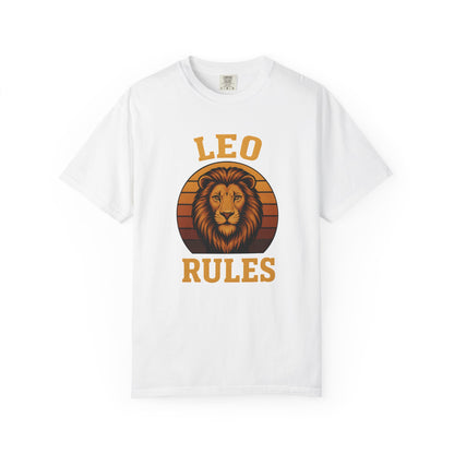 Leo Rules – Vintage Sunset Zodiac Tee