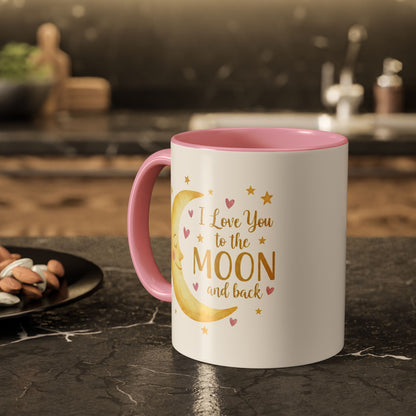 I Love You to the Moon and Back – Adorable Pink Accent Mug (11oz & 15oz)