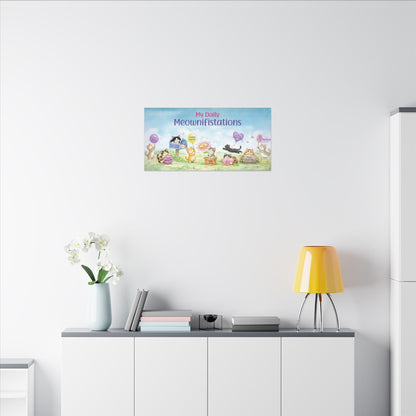Cat Affirmation Wall Art, Whimsical Cats Canvas Print, Positive Affirmation Home Decor, Cute Cat Lover Gift, Inspirational Stretched Canvas Art