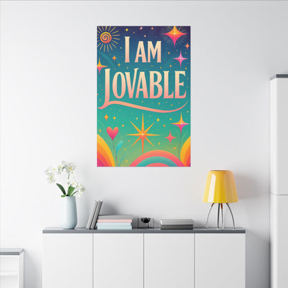 I AM LOVABLE - Colorful Affirmation Wall Art