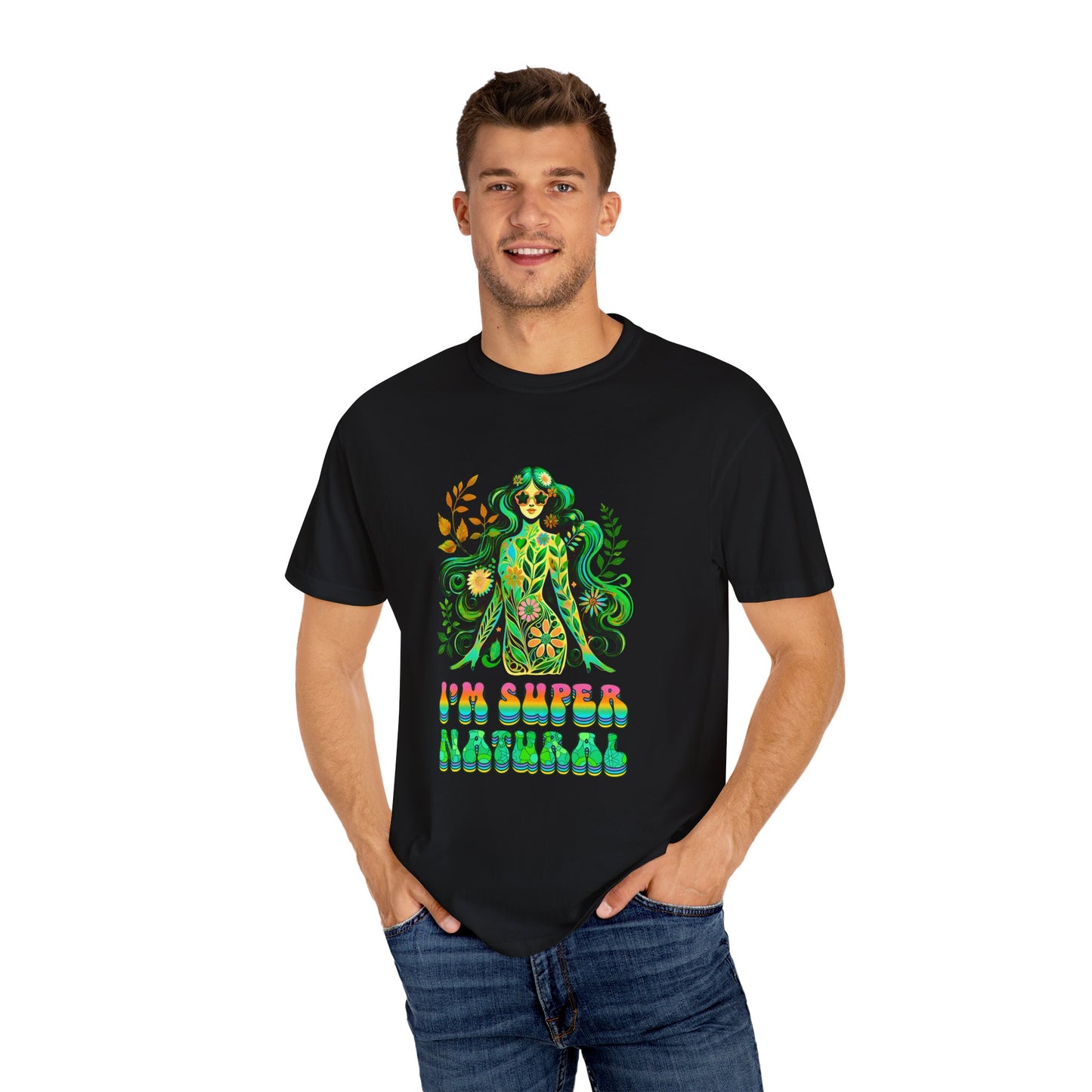 I’m Super Natural Colorful Retro Tee – Groovy Flower Power Goddess virgo t Shirt
