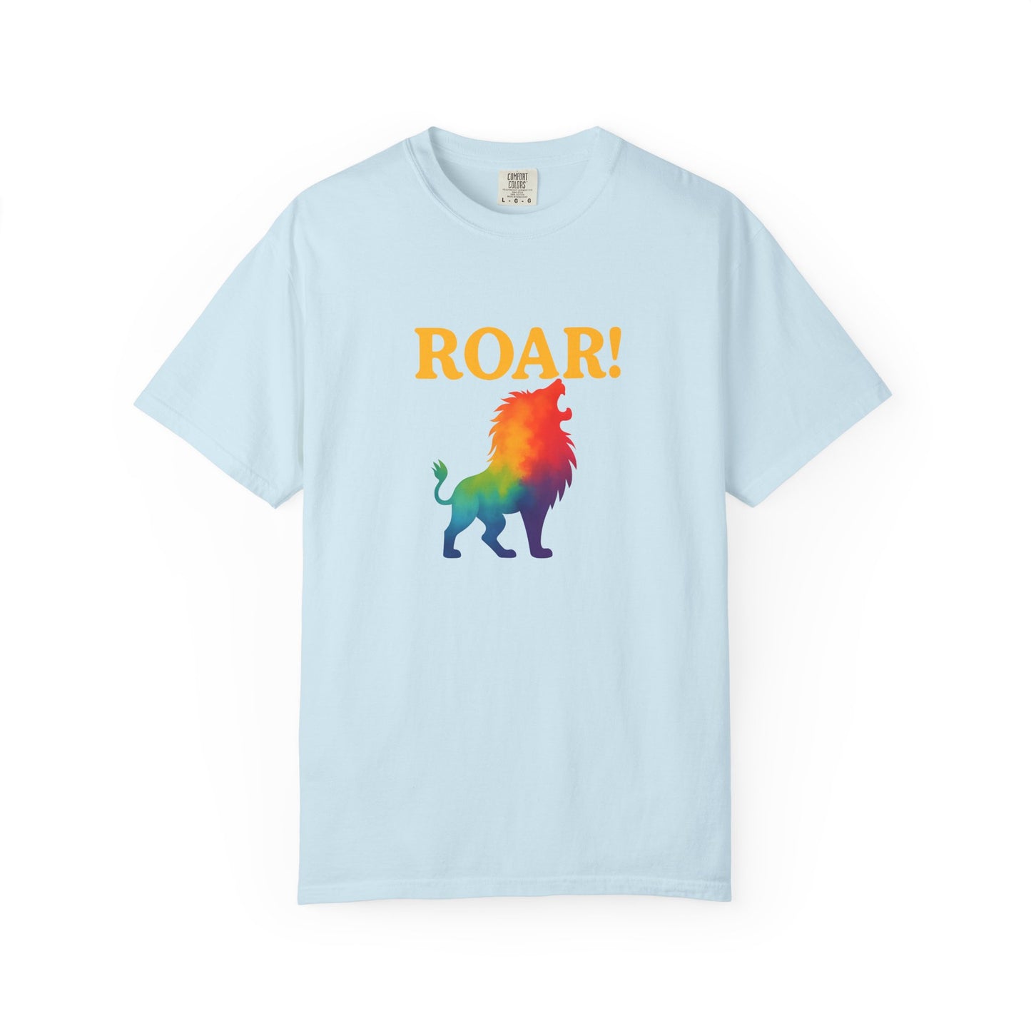 ROAR! – Retro Rainbow Lion Tee for Cosmic Confidence