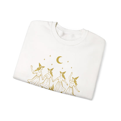 Girls Night Out Crewneck Sweatshirt – Dancing Witches Bonfire Graphic (Unisex)