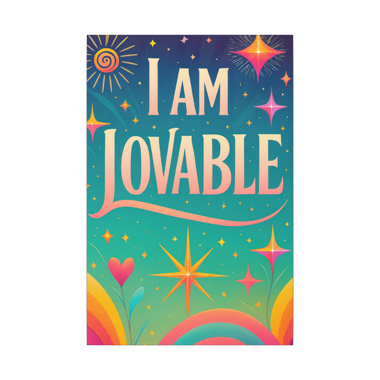 I AM LOVABLE - Colorful Affirmation Wall Art