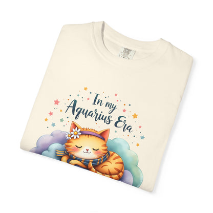 In My Aquarius Era Tee – Colorful Zodiac Cat Shirt