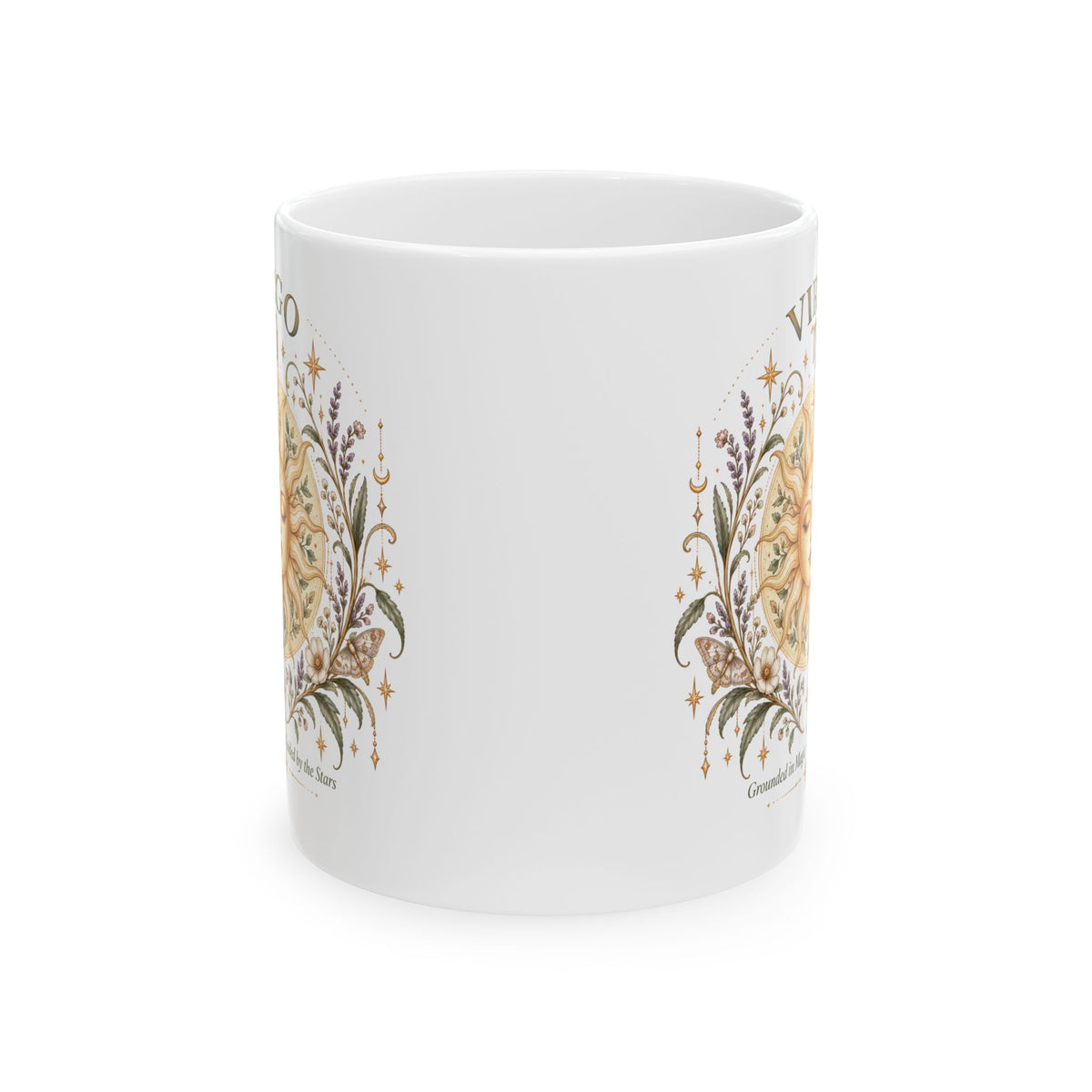 Boho Celestial Sun Virgo Zodiac Mug Floral Astrology Coffee Mug