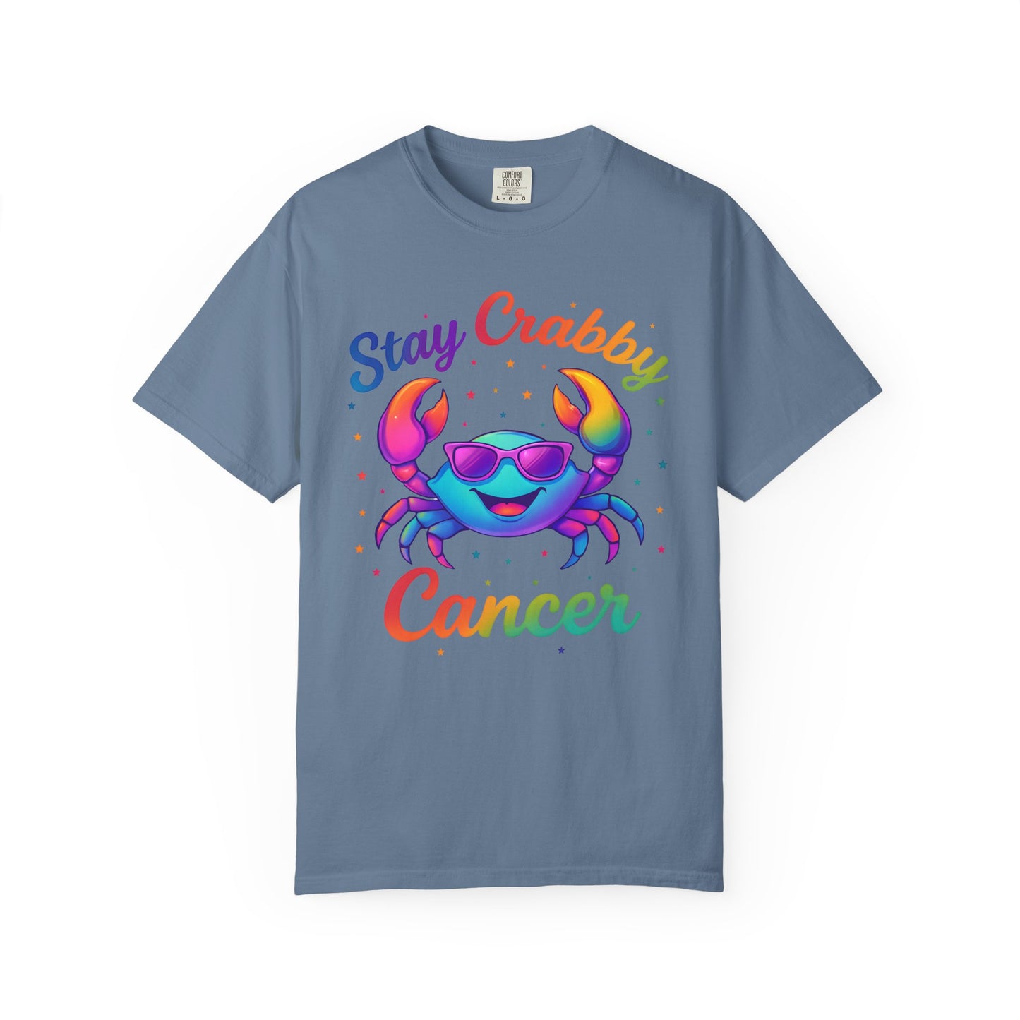 Stay Crabby Cancer – Rainbow Retro Crab