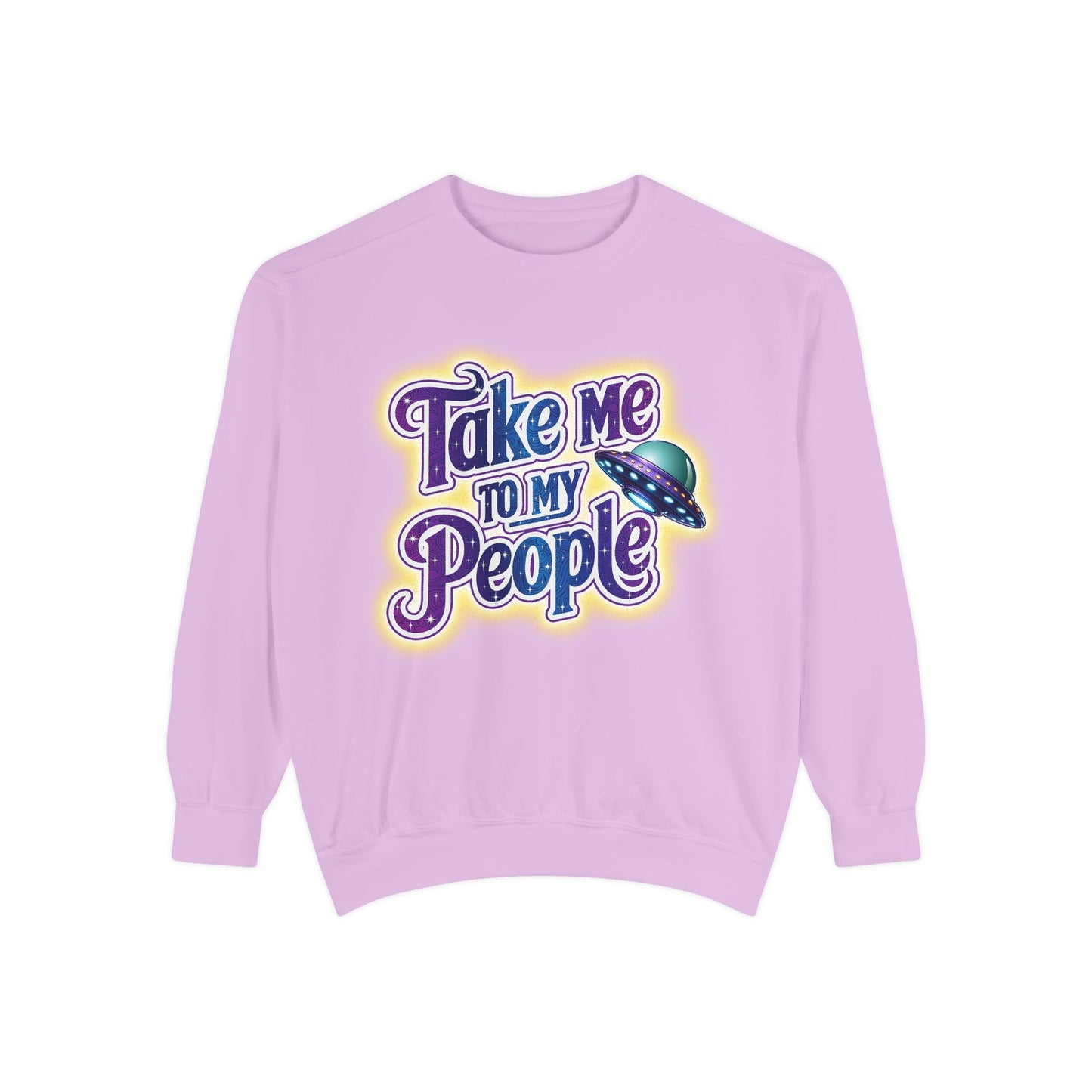 Take Me To My People Sweatshirt – Retro UFO Alien Pullover