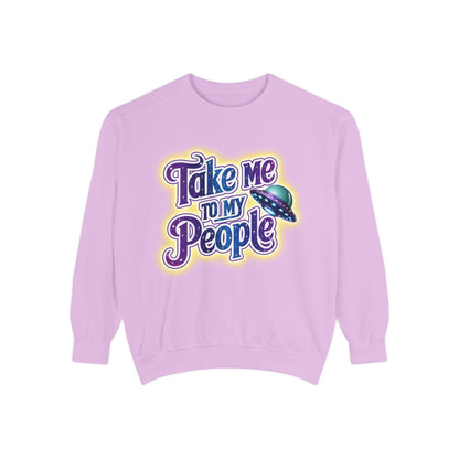 Take Me To My People Sweatshirt – Retro UFO Alien Pullover