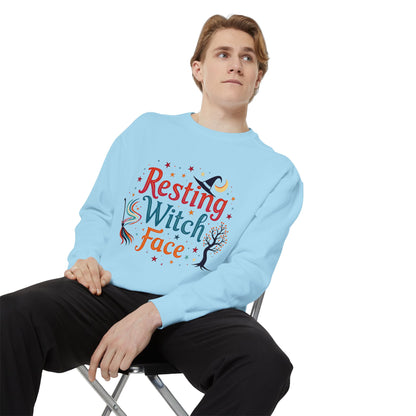 Resting Witch Face Sweatshirt – Retro Halloween Witch Pullover