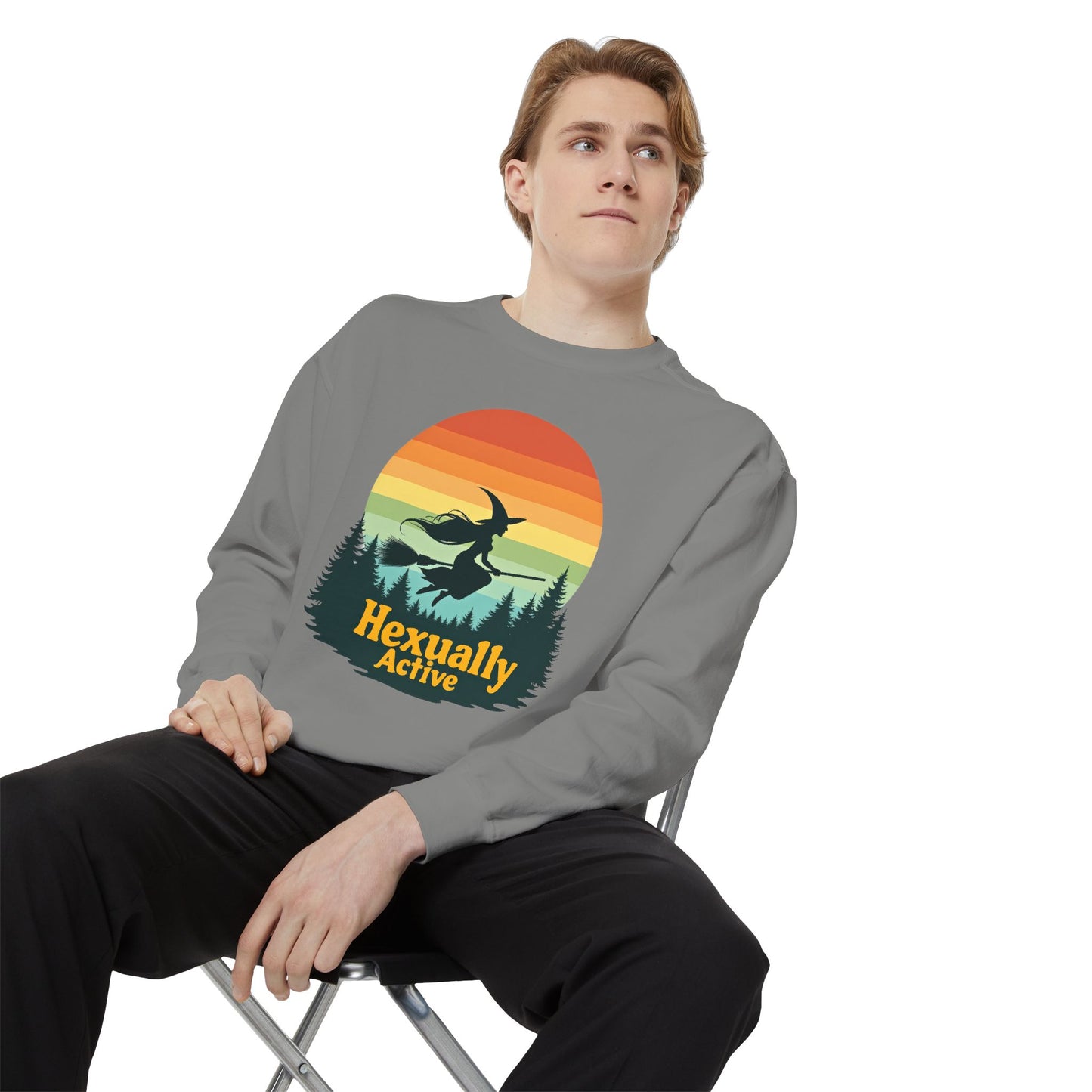 Hexually Active Unisex Crewneck – Sassy Retro Comfort Colors Midweight Sweatshirt