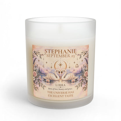 Personalized Libra Zodiac Candle