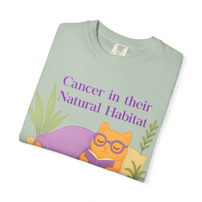 Cancer in Their Natural Habitat Tee – Funny Cozy Cat Zodiac Shirt