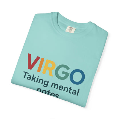 VIRGO Taking Mental Notes – Rainbow Minimalist Zodiac Tee