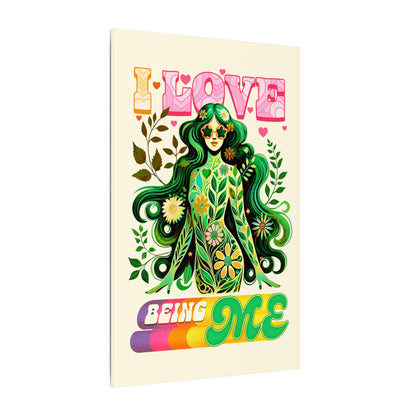 Mystical Retro Goddess Canvas Wall Art – Psychedelic Self-Love Botanical Design