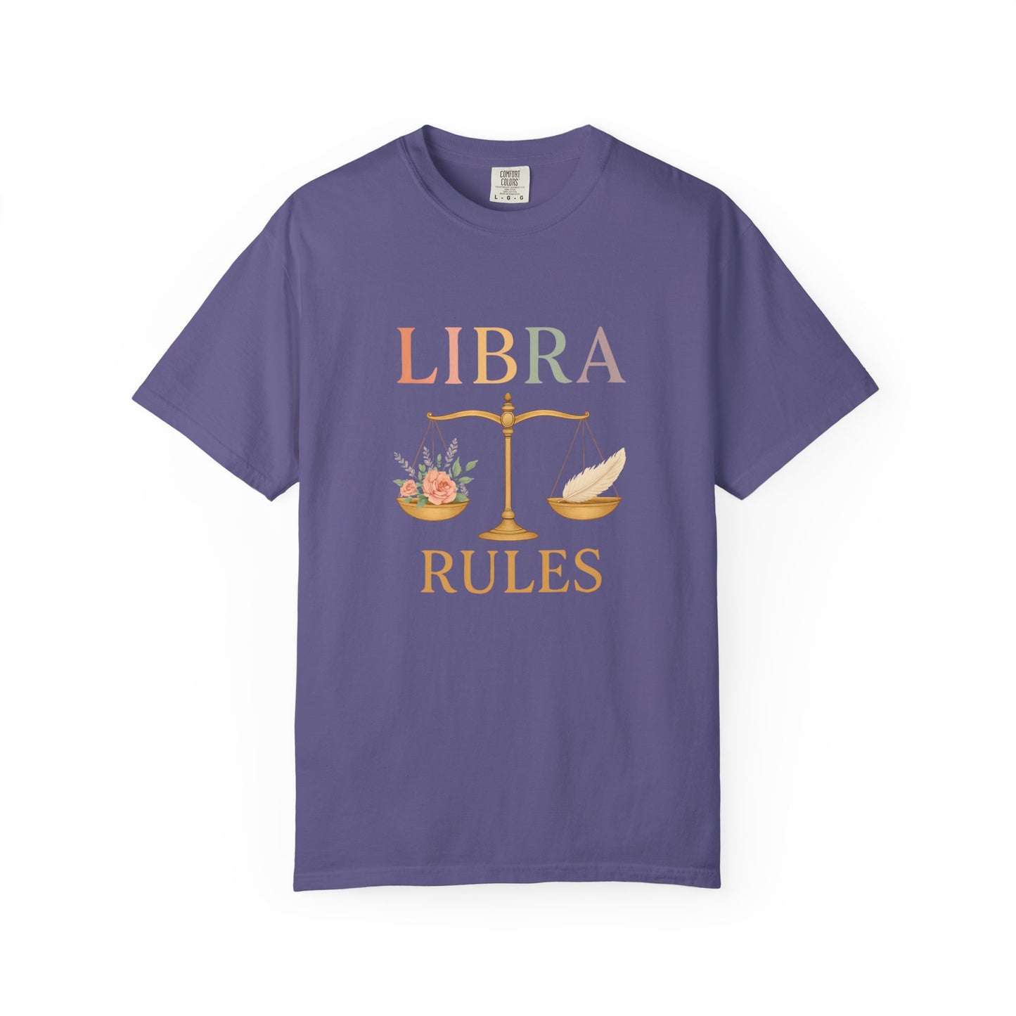Libra Rules – Elegant Floral Zodiac Balance Tee