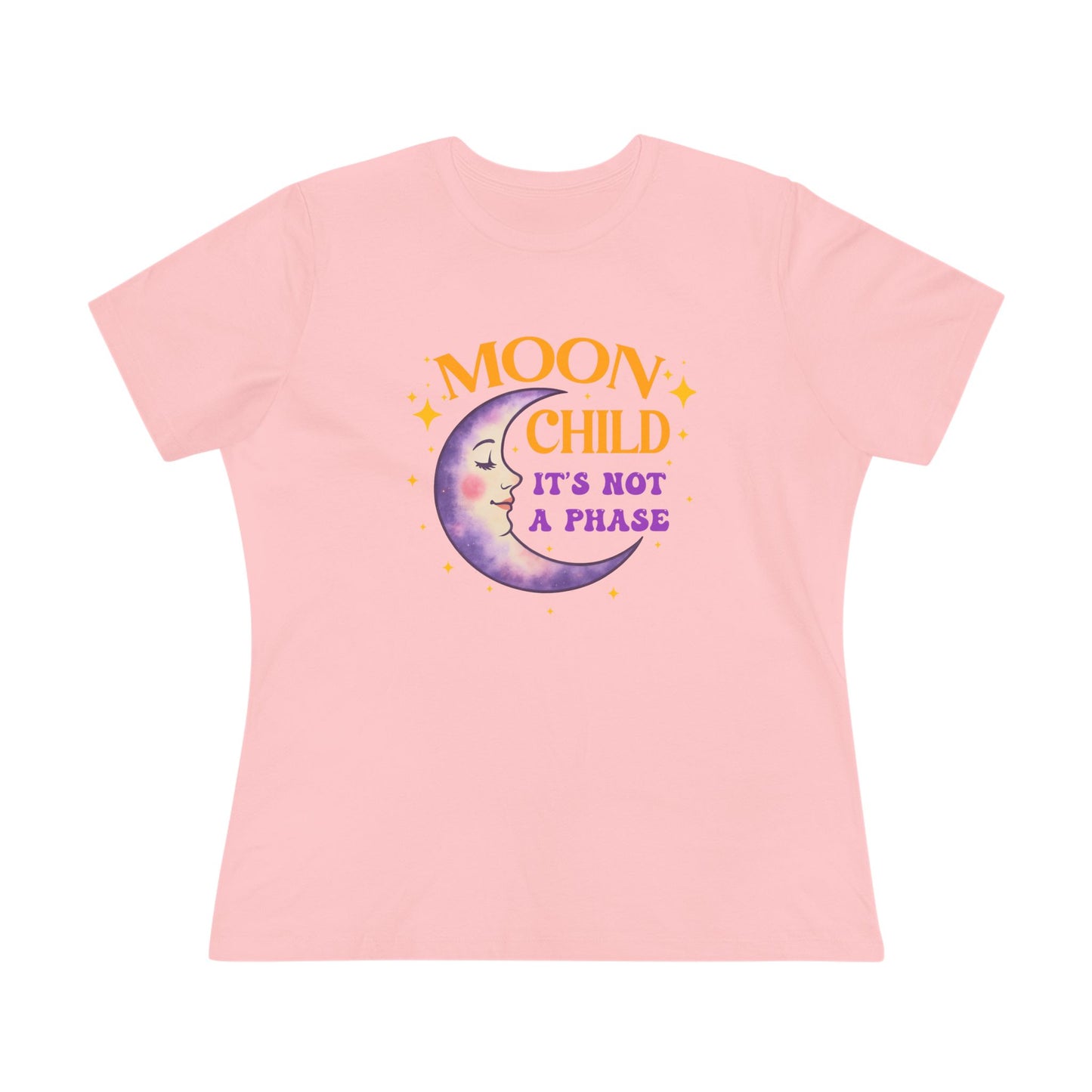 Moon Child It's Not A Phase Women’s Relaxed Tee – Empowering Celestial Colorful Shirt