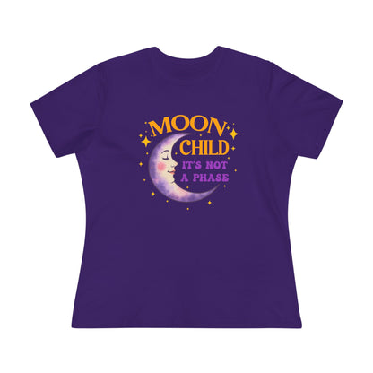 Moon Child It's Not A Phase Women’s Relaxed Tee – Empowering Celestial Colorful Shirt