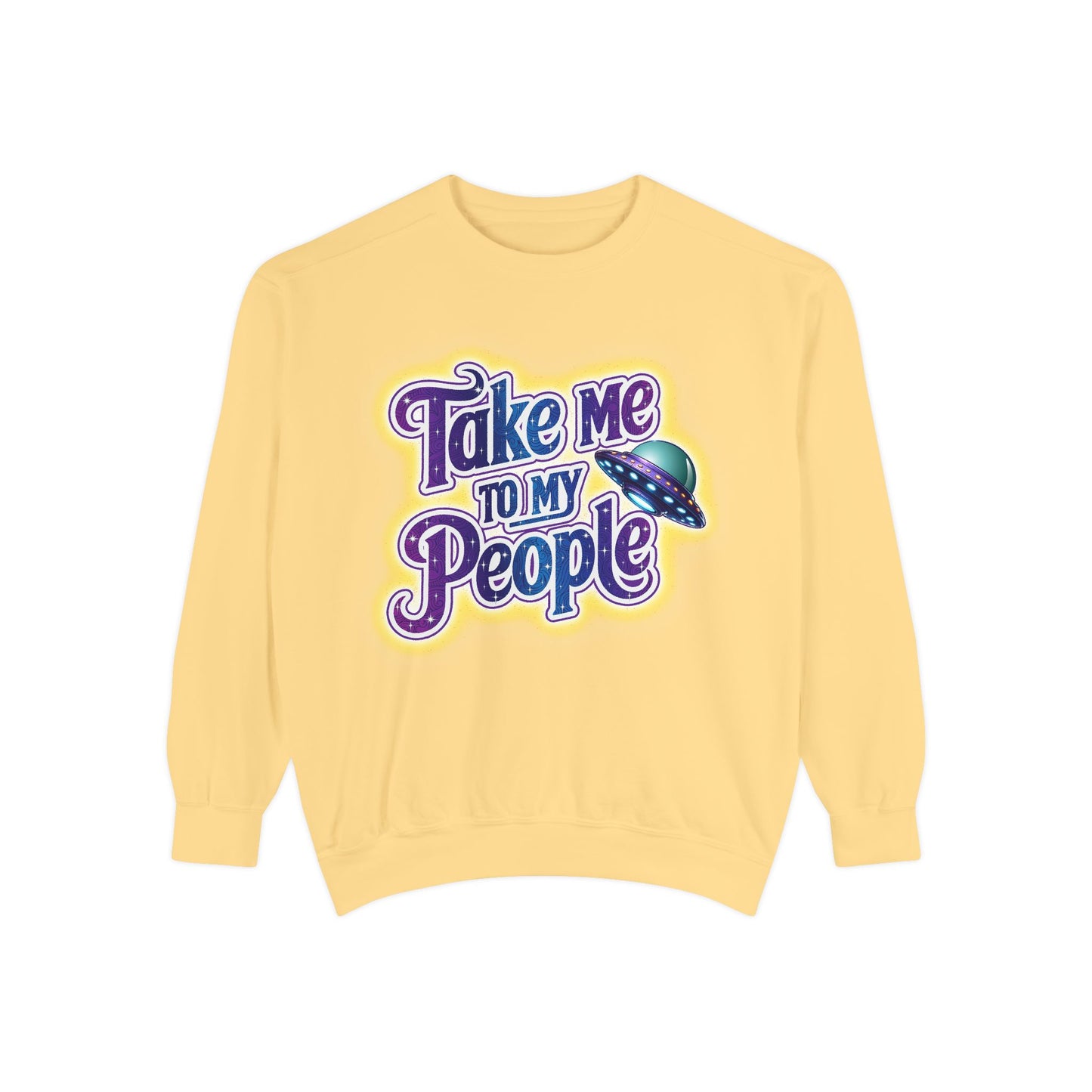Take Me To My People Sweatshirt – Retro UFO Alien Pullover