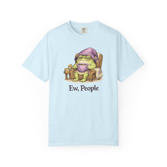 Ew, People Funny Frog T shirt | Humorous Cottagecore Introvert Gift | Cozy Frog Unisex Comfort Colors Tee