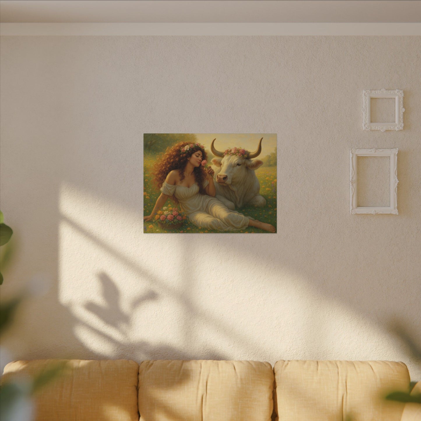 Beauty and the Bull: Art Nouveau Taurus Goddess Wall Art