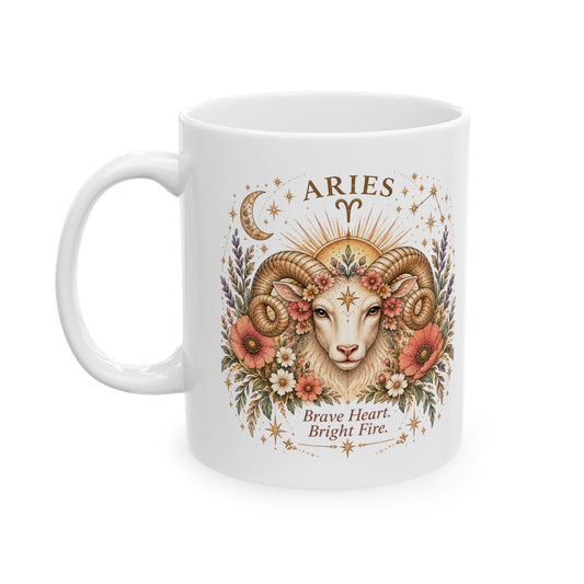 Aries Zodiac Mug 11oz and 15 oz | Astrology Celestial Coffee Cup