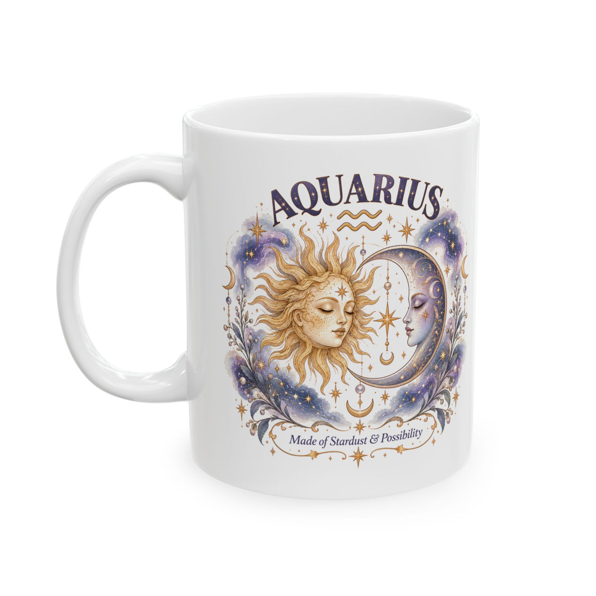Aquarius Zodiac Mug 11oz and 15oz | Astrology Constellation Coffee Cup