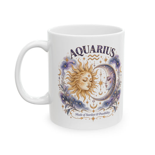 Aquarius Zodiac Mug 11oz and 15oz | Astrology Constellation Coffee Cup