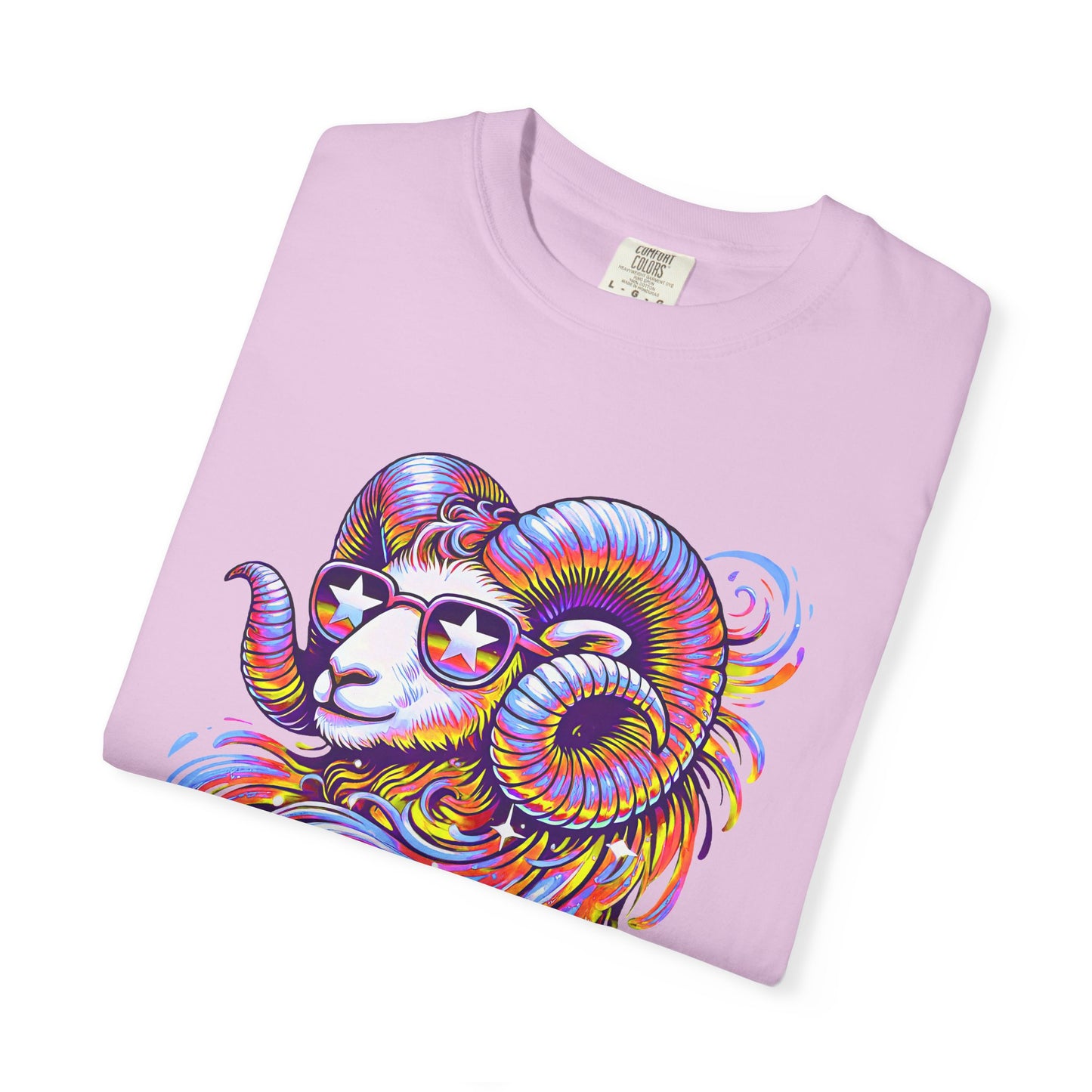 Psychedelic Aries Ram Tee – Retro Multicolor Zodiac Shirt