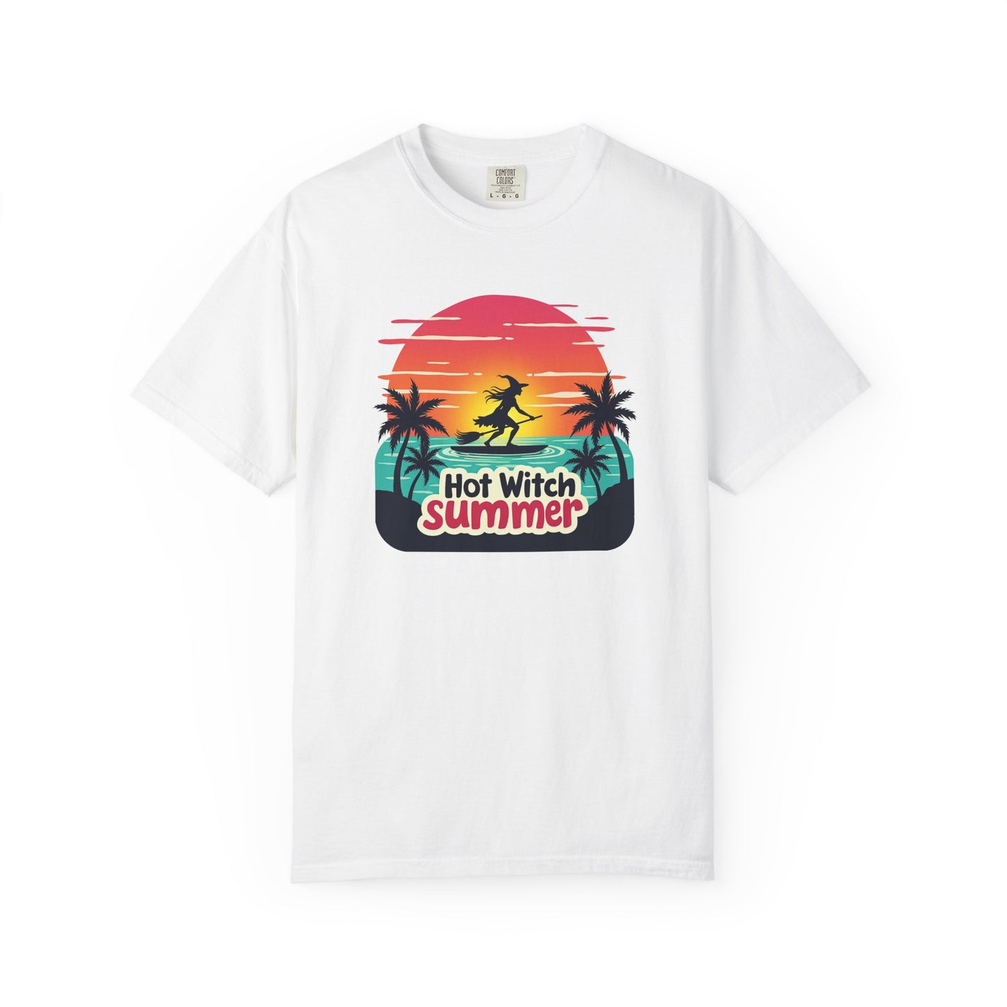 Hot Witch Summer - Surfing Retro Sunset Beach Tee