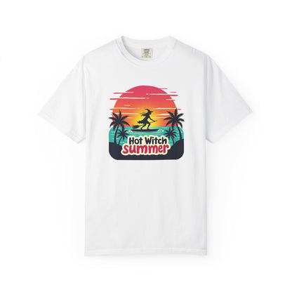 Hot Witch Summer - Surfing Retro Sunset Beach Tee