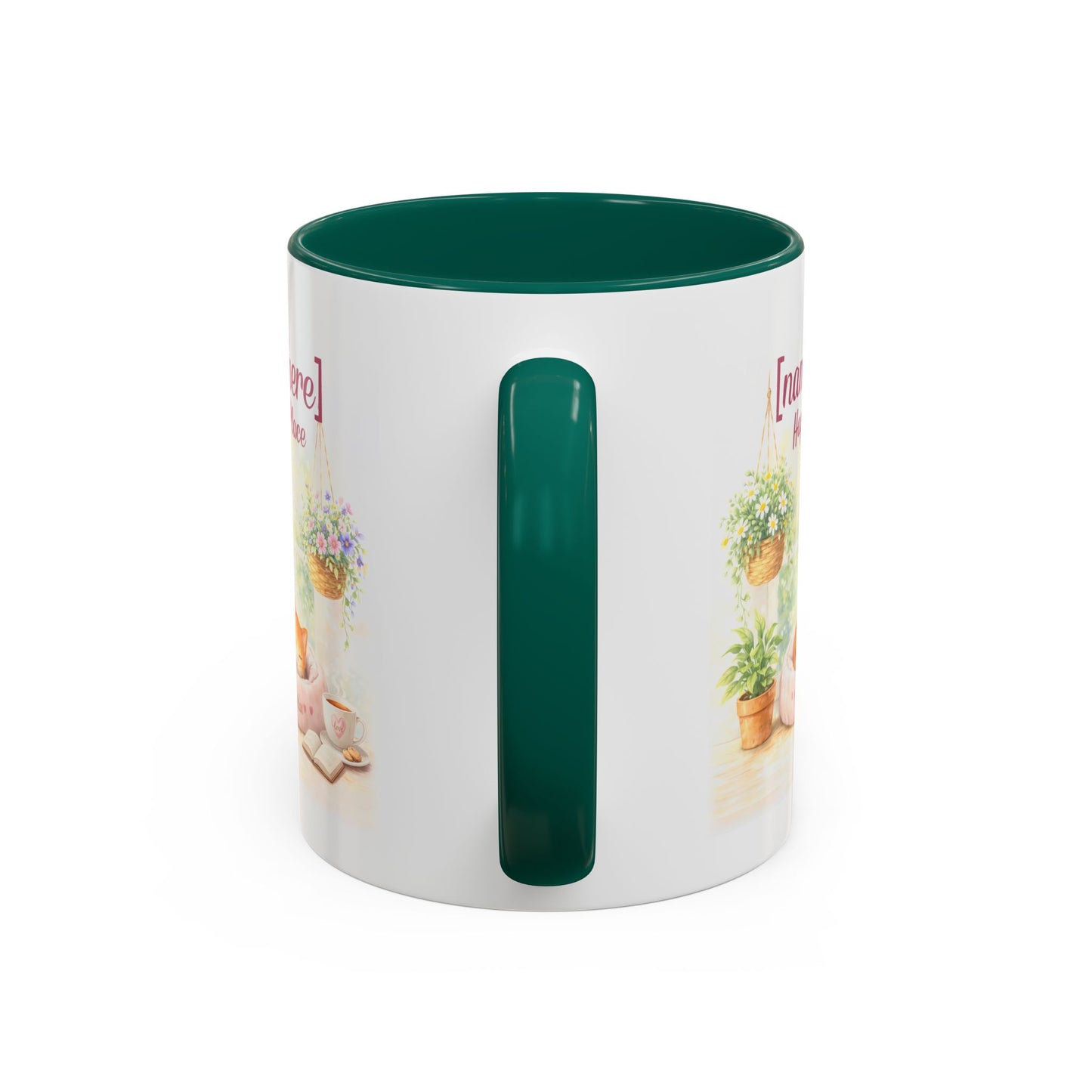 Personalized Name Cat Mug - Custom "Happy Place" Ceramic Mug for Cat Lovers