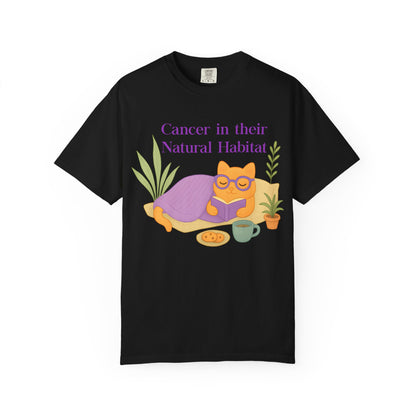Cancer in Their Natural Habitat Tee – Funny Cozy Cat Zodiac Shirt