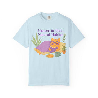 Cancer in Their Natural Habitat Tee – Funny Cozy Cat Zodiac Shirt