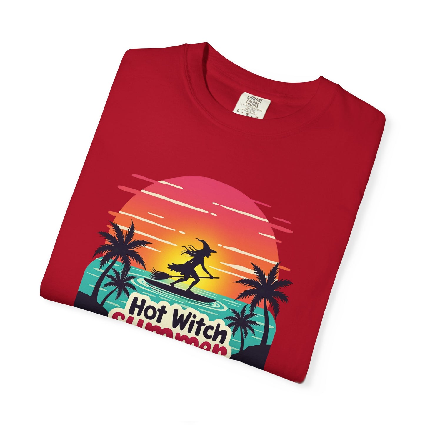 Hot Witch Summer - Surfing Retro Sunset Beach Tee