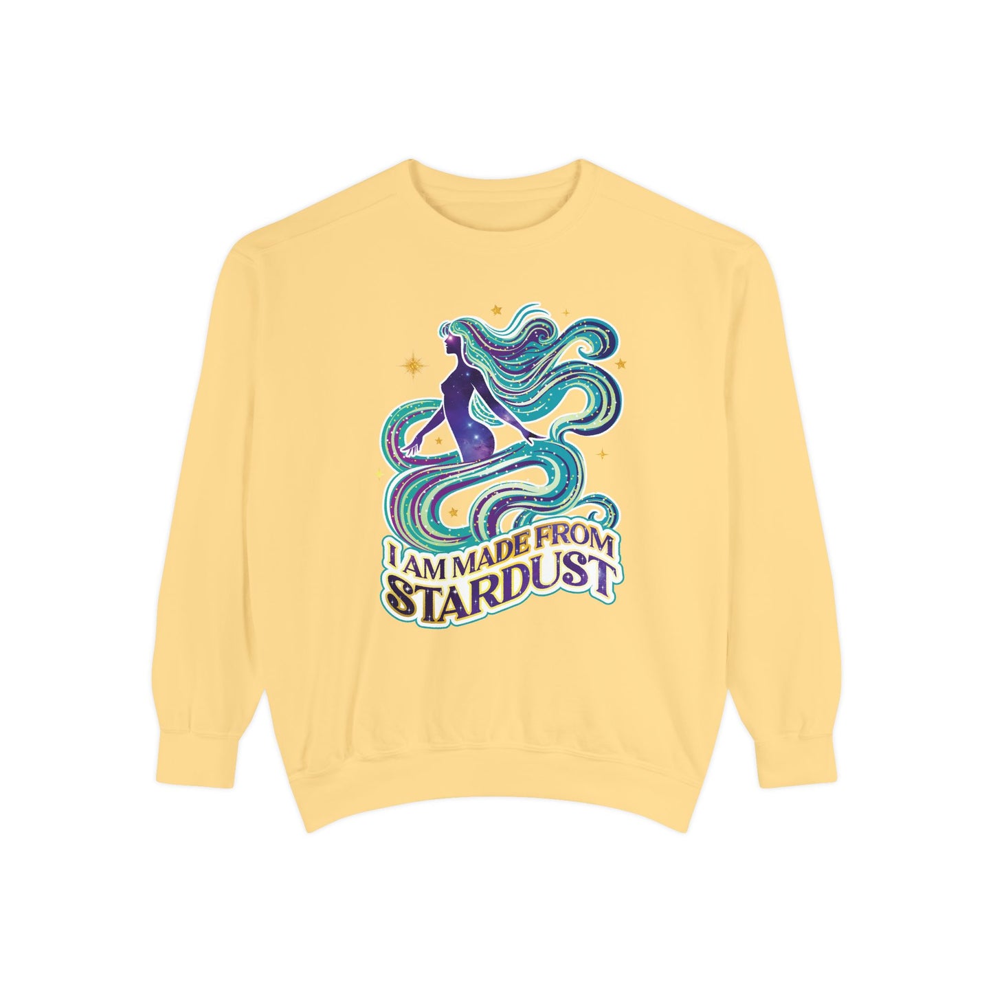 I Am Made From Stardust Unisex Crewneck – Empowering Celestial Comfort Colors Midweight Sweatshirt