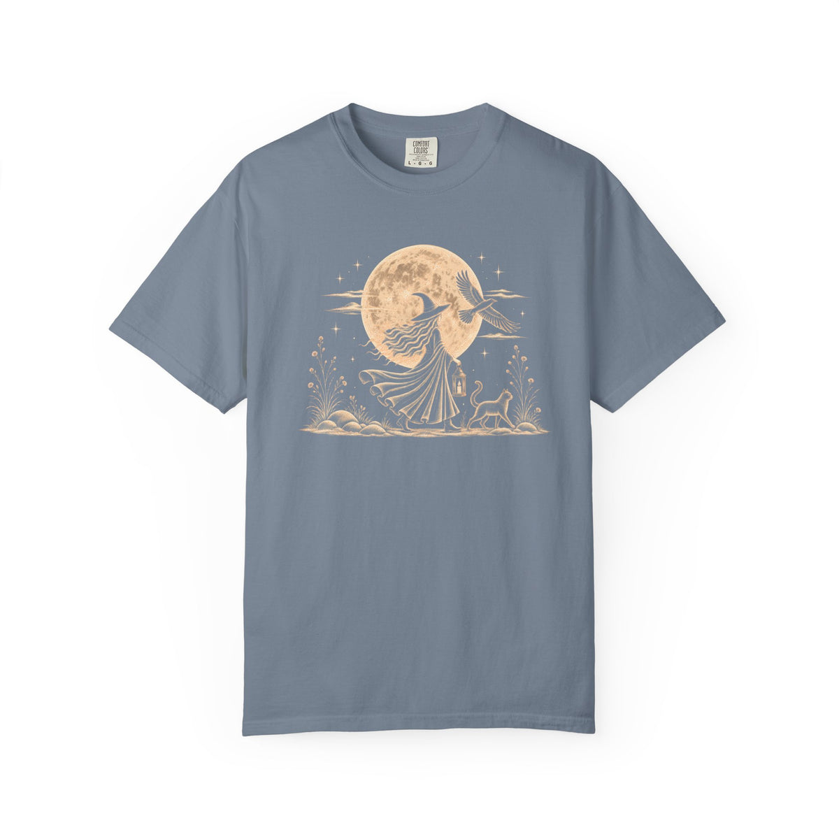 Mystical Moon Witch T-Shirt | Vintage Celestial Spiritual Feminist Tee