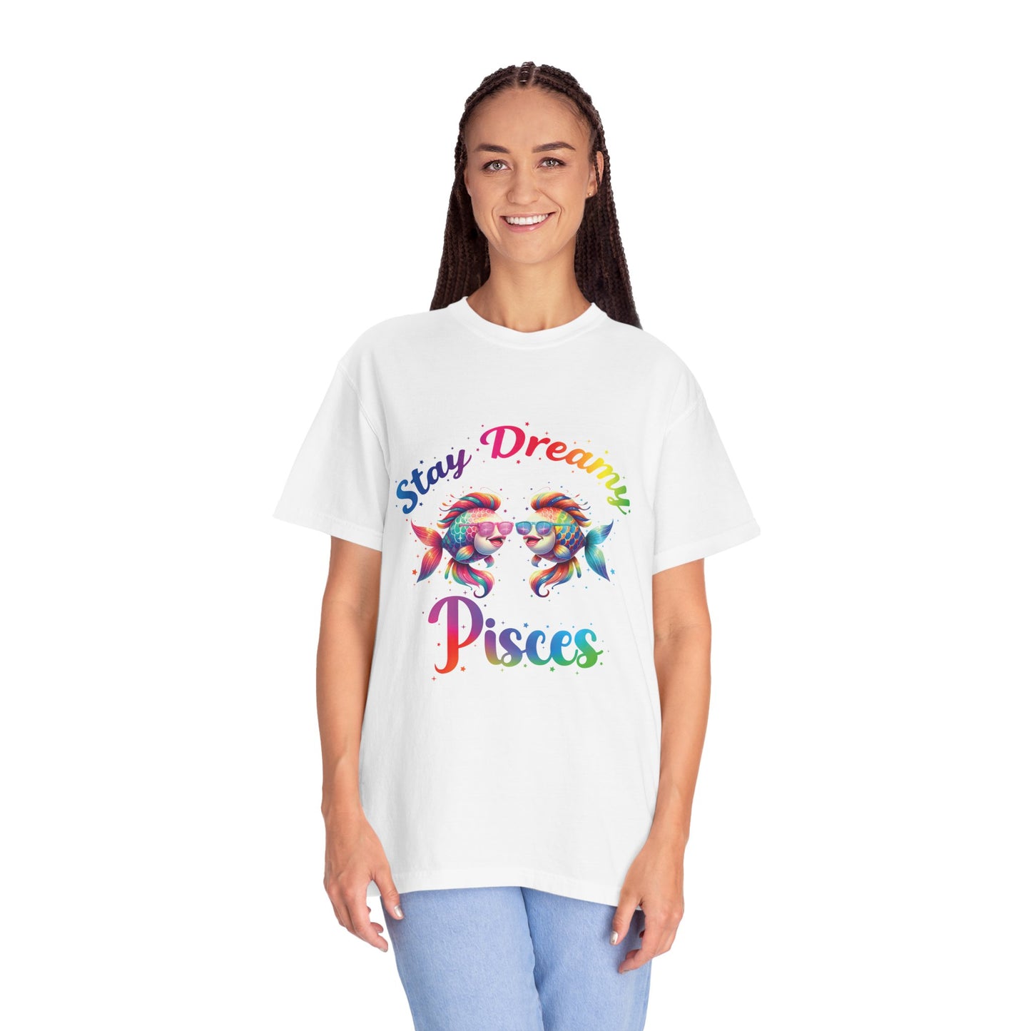 Stay Dreamy Pisces Tee – Rainbow Colorful Zodiac Shirt