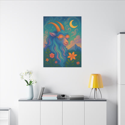 Capricorn Dreams – Radiant Retro Goat Wall Art