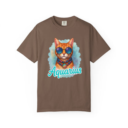 Aquarius – Colorful Cool Cat Zodiac Shirt