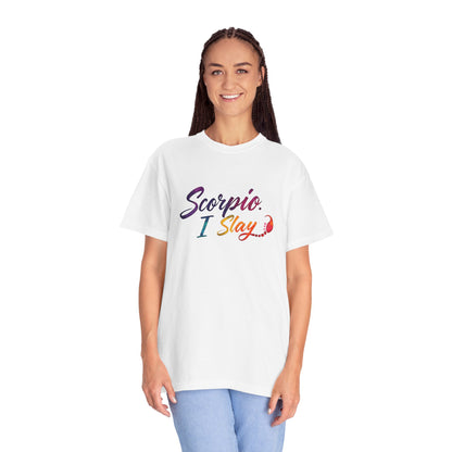 Scorpio I Slay Multicolor Tee – Wicked and Vibrant Zodiac Shirt