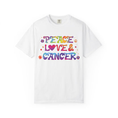 Peace Love & Cancer – Groovy Zodiac Retro Tee
