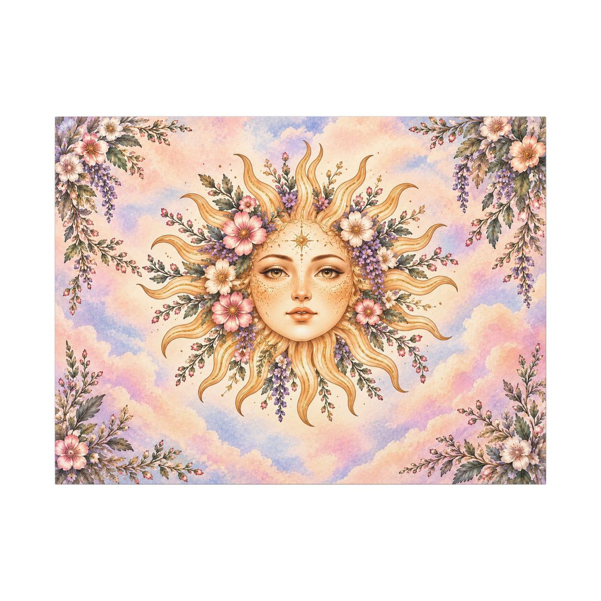 Crescent Moon Goddess – Boho Celestial Canvas Wall Art