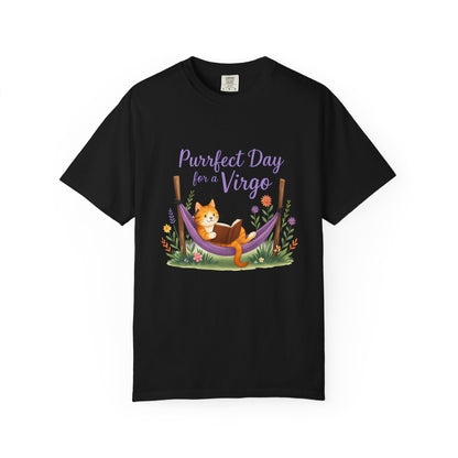 Purrfect Day for a Virgo Tee – Colorful Zodiac Cat Shirt