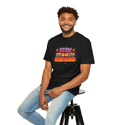 Stay Groovy Sagittarius – Retro Zodiac Flower Power Tee