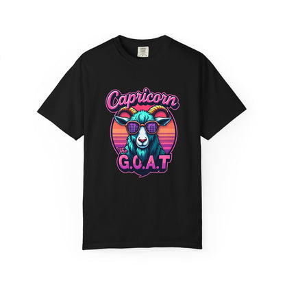 Capricorn The G.O.A.T – Vaporwave Retro Zodiac Tee