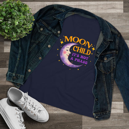 Moon Child It's Not A Phase Women’s Relaxed Tee – Empowering Celestial Colorful Shirt